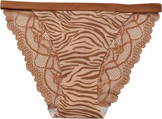Generic Womens Cotton Knickers Womens Leopard Print Panties Sexy Hot Briefs Mid Waist Sports Fitness Thin Belt Panties(Khaki,M)