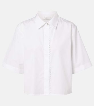Vince Scalloped cotton poplin shirt