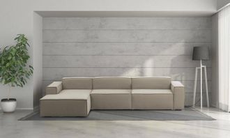 Talamo Italia Sof&aacute; Fijo Licia, Sof&aacute; Modular 4 Plazas Pen&iacute;nsula Izquierda, 100% Made In Italy, Sof&aacute; Moderno En Tela, Cm 340x170h70, T&oacute;rtola, Con Embalaje Reforzado -