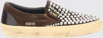 Golden Goose Sneakers slip-on Penstar in camoscio con borchie ed effetto vissuto