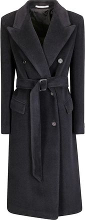 Tagliatore Womens Wool Double-breasted Coat - Dark Grey - Size EU 46 (Womens)