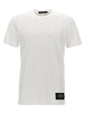 Dolce & Gabbana Optisch Witte Katoenen T-shirts en Polos