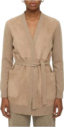 Max Mara Mxsoliveto Cardigan - Dames - Vesten - Beige - S - Wol - Truien & Vesten