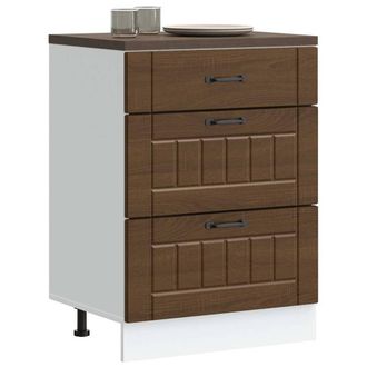 Berkfield Home Kitchen Base Cabinet Lucca Brown Oak Engineered Wood