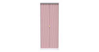 Welcome Furniture Glitz Ready Assembled 2 Door Wardrobe in Kobe Pink & White - Welcome Furniture | TJ Hughes