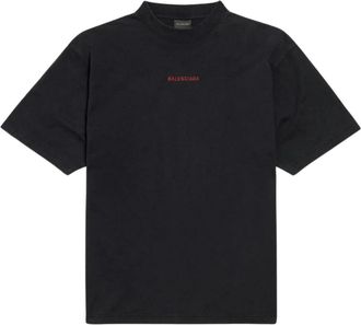 Balenciaga T-shirt met medium pasvorm - Heren - T-shirts - Zwart - S - Katoen - Tops