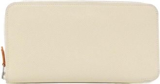 Herm&egrave;s Orange Epsom Leather Silk Long Wallet (Bi-Fold) (Pre-Owned)