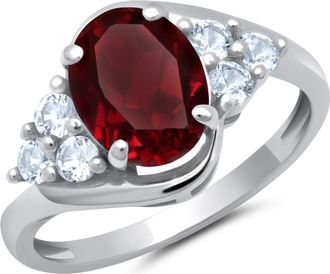 MAX + STONE 10k Yellow or White Gold Oval Cut Gemstone Sunburst Halo Ring