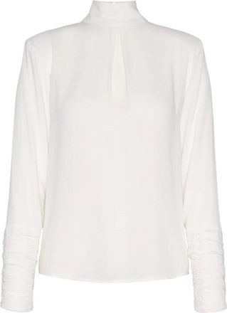 Envelope 1976 Stijlvolle Blouse met Gerimpelde Manchetten - Dames - Blouses - Beige - S - Overhemden
