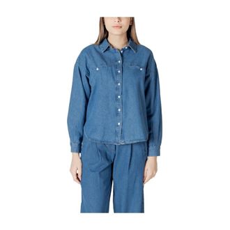 Ichi Denim Shirts, female, Blue, Size: XS Iharcher SH