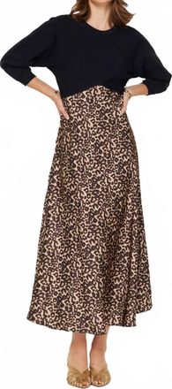 Current Air Split Midi Dress In Leopard