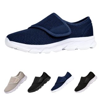 Generic Mens Extra Wide Fit Diabetic Shoes Lightweight Breathable Slip On Sneakers with Adjustable Strap Easy Close Walking Trainers for Swollen Feet Plantar 