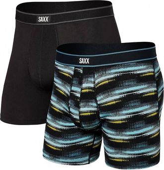 Saxx Mens Daytripper Boxer Briefs - 2 Pack In Black And Multi
