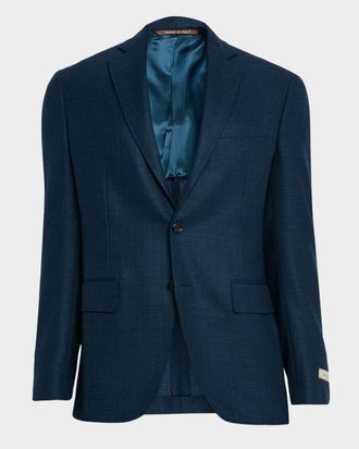 Canali Men & apos;s Wool Textured Notch Lapel Sport Coat