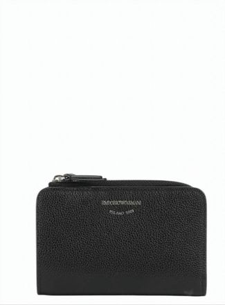Emporio Armani Grained Leather Bill Compartment Zippered Wallet