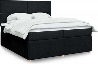 vidaXL Vidaxl - Cama Box Spring Con Colch&oacute;n Tela Negro 200x200 Cm