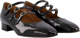 Carel Womens Ariana-2812 Pumps - Carel Black Patent Leather Calfskin Shoes Flat-Shoes