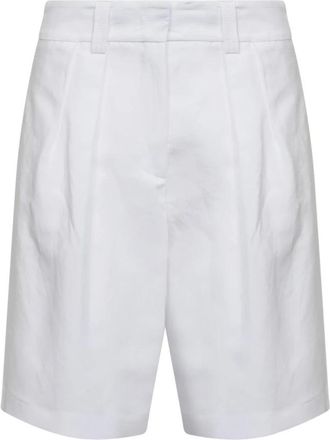 Blanca Vita Belsik Bermuda Shorts - Dames - Korte Broeken - Wit - 2XS - Leer - Korte Broeken