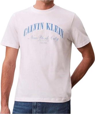 Calvin Klein Jeans March Graphic Relaxed Fit T-Shirt - Heren - T-shirts - Wit - L - Katoen - Tops