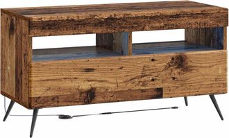 vidaXL Mueble De Tv Led Madera Envejecida Madera De Ingenier&iacute;a Vidaxl