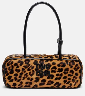 Miu Miu Leopard-print calf hair shoulder bag