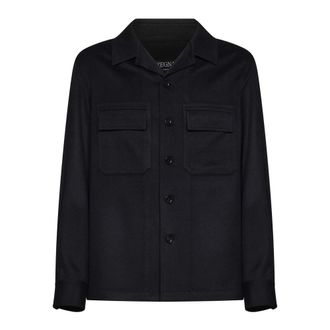 Ermenegildo Zegna Heren, Truien, Blauw, Maat: L Leer
