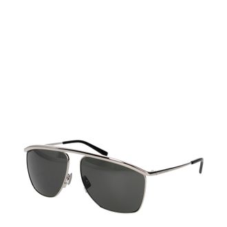 Saint Laurent Sonnenbrille Sl 820 Victoire Herren Metall Silber