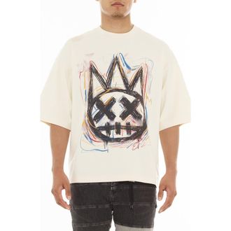 Cult of Individuality Oversized Cotton Graphic T-Shirt in Winter White at Nordstrom, Size Xx-Large