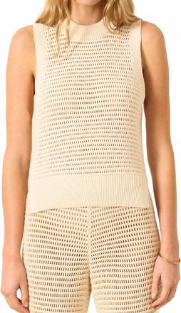 Alix of Bohemia Quentin Crochet Top In Oyster