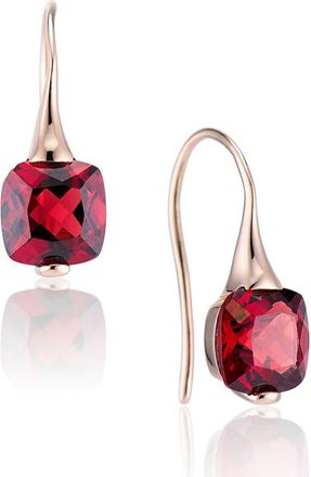 House of Frosted 14K Yellow Gold Cushion Cut Garnet Drop Earrings at Nordstrom Rack
