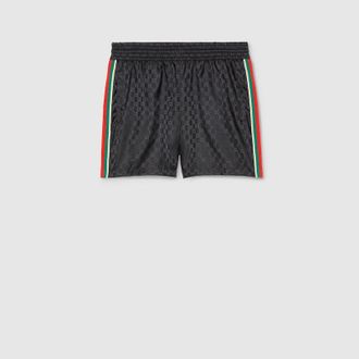 Gucci GG Print Nylon Swim Shorts, Size 44 IT, Black, Ready-to-wear