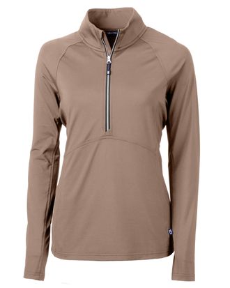 Cutter & Buck Adapt Eco Knit Stretch Recycled Womens Half Zip Pullover Jacket