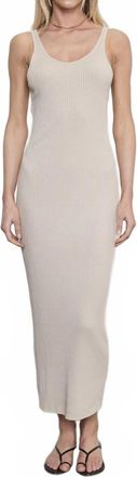 Enza Costa Military Rib Slim Tank Dress In Flax
