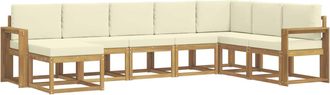 vidaXL Conjunto De Sof&aacute;s De Exterior 8 Uds. Blanco Y Crema Vidaxl
