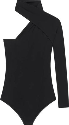 Courr&egrave;ges Gedrapeerd Body met &Eacute;&eacute;n Schouder - Dames - Bodies - Zwart - S - Tops