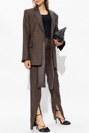 The Mannei Newport Silk Pleat-front Trousers, Womens, Brown