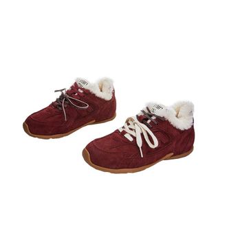 Generic Women winter plush warm snow boots anti slip sports and casual snow boots (red,6.5)