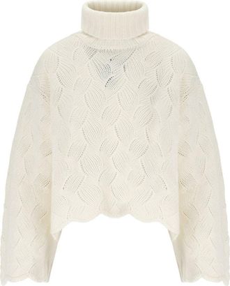 Twinset White Turtleneck Sweater