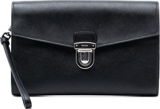 Prada Pre-owned Prada Saffiano Envelope Push Lock Clutch Ladies VO2MGTEFNWX4ZT93