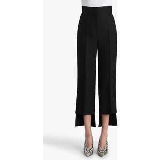 Khaite Rae Bonded Crepe Step Hem Cigarette Crop Pants in Black at Nordstrom, Size 6