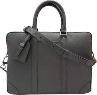 Louis Vuitton Pre-owned Handbags, male, Gray, Size: ONE SIZE Pre-owned Vintage Briefcase Handbag
