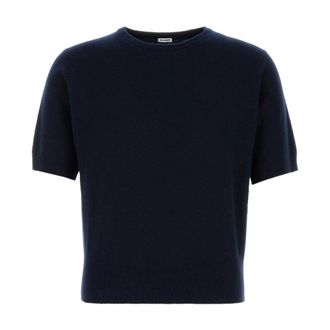 Jil Sander Round-neck Knitwear, male, Blue, Size: XL Wool Blend Sweater