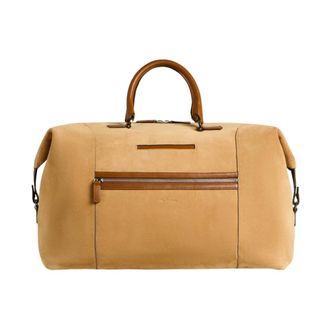 Kiton Suede Weekend Holdall - Heren - Weekendtassen - Beige - ONE Size - Leer - Tassen