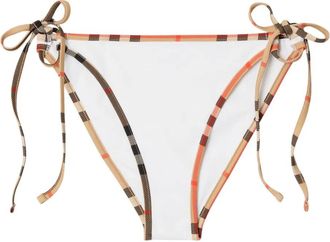 Burberry Check-trim bikini bottoms - women - Polyamide/Spandex/Elastane - M - White