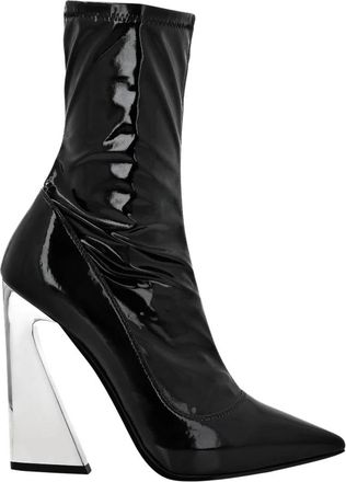 Philipp Plein Naplak Mid-laarzen met Hoge Hak - Dames - Laarzen met Hak - Zwart - 35 EU - Leer - Schoenen