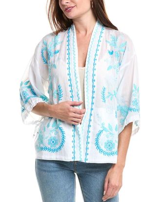 Johnny Was Tie-Sleeve Cropped Kimono