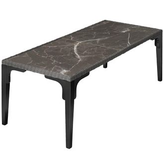 TecTake Mesa de rat&aacute;n 196 x 87 x 76cm, gris