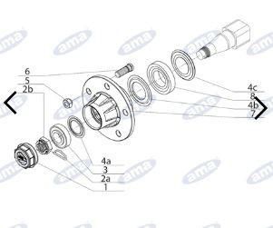AMA Semieje Sin Freno 1400 Mm Tipo 5 Agujeros Para Remolque Y Cisterna Ama 11687