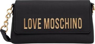 Love Moschino Flap Crossbody Tas - Dames - Tassen - Zwart - Maat: ONE Size Leer