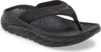 Hoka One One Ora Recovery Flip Flop in Black /Dark Gull Gray at Nordstrom, Size 10
